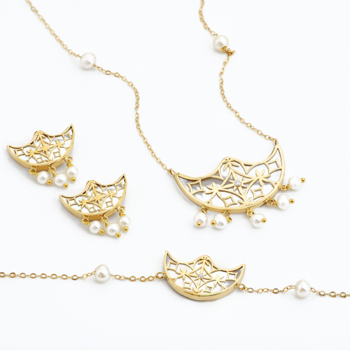 Sadaf 18K Water Lily Traditional Gold Set