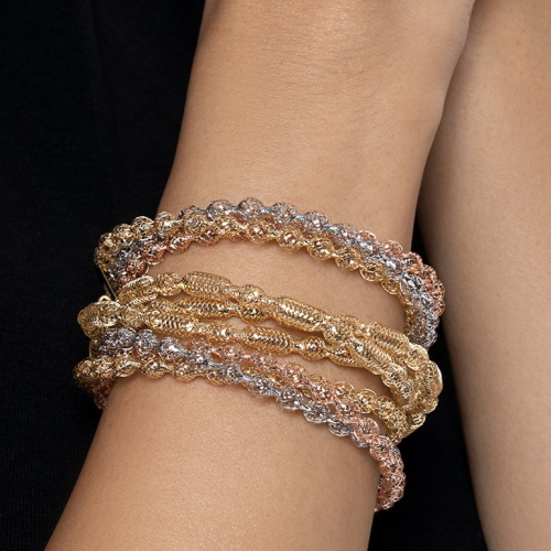 Flexibly Trio-Sepher 18K Gold Bracelet