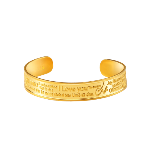 24K Gold “I Love You” Cuff Bracelet