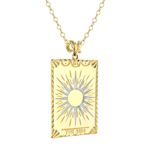 18K Tarot Card Gold Necklace