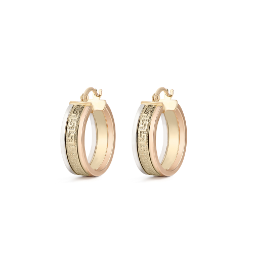 18K Trio Gold Earrings