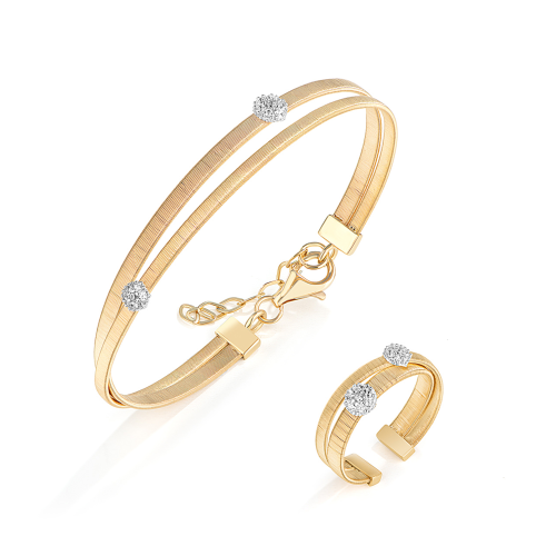 18K Briony Rift Gold Bracelet Set