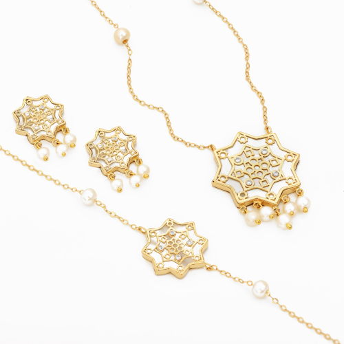 Sadaf Frosty 18K Traditional Gold Set