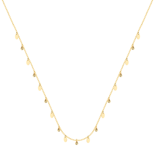 18K Dewdrop Charm Gold Necklace