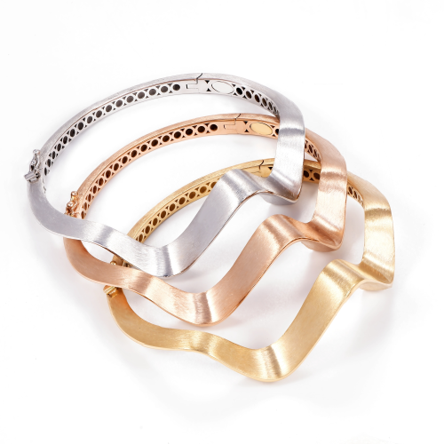 Tricolor Serenity Swirl 18K Gold Set