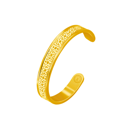 24K Arabic Cuff Bracelet – Collectible Pure Gold