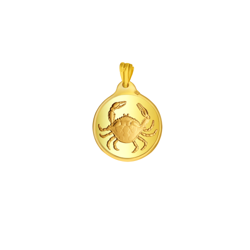 24K BTC Cancer Gold Coin Pendant
