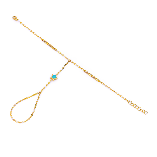21K Firoza Gold Hand Chain
