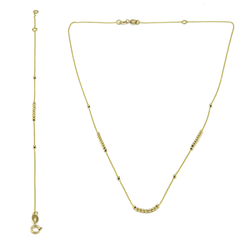 Lariat 18K Beaded Gold Set