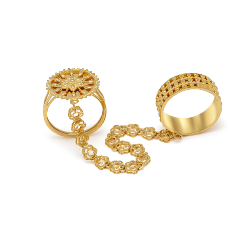 21K Zahra Gold Twin Ring