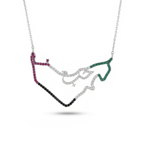 قلادة خريطة الإمارات – ذهب عيار 18 قيراط