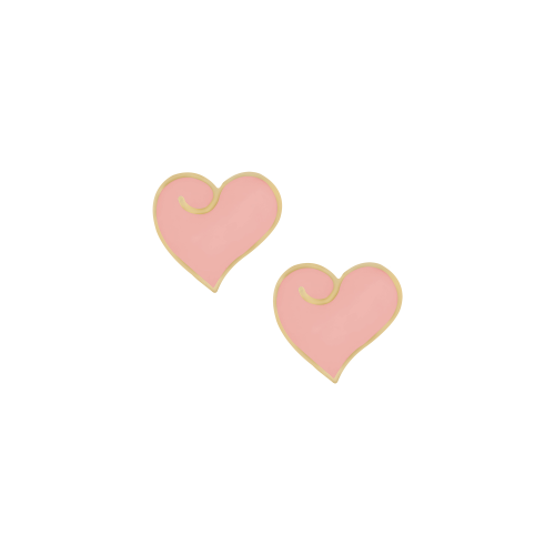 Gold Heart Earrings for Kids