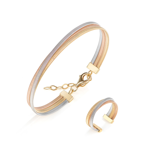 18K Briony Treble Gold Bracelet Set