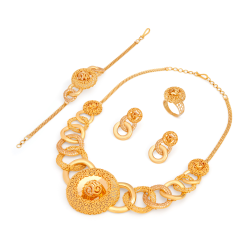 21K Manthora Leoi Gold Choker Set