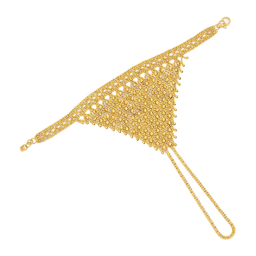 21K Zaharat Gold Mesh Bracelet-Ring