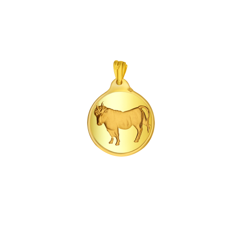 24K BTC Taurus Gold Coin Pendant