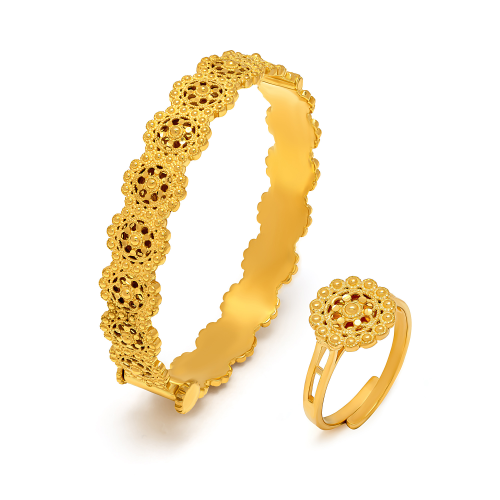 طقم فيروزة للأطفال من الذهب التراثي عيار ٢١ قيراط