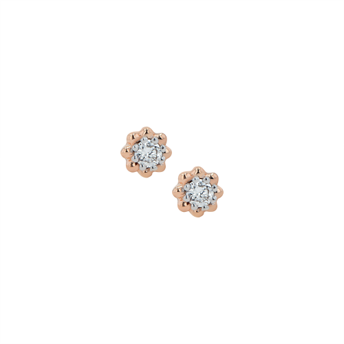 Diamond Flower Earrings
