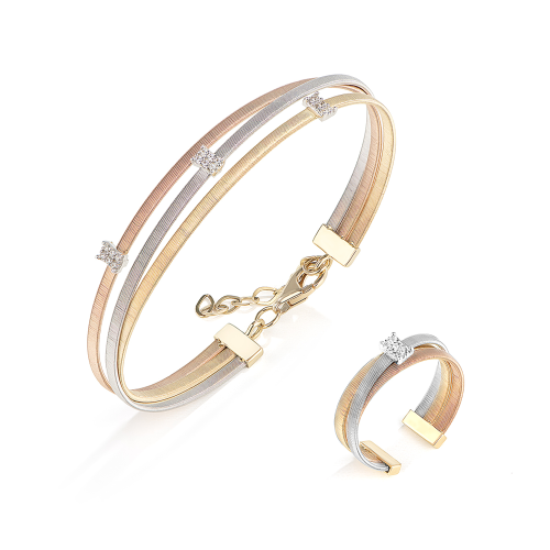 18K Briony Trifecta Gold Bracelet  Set