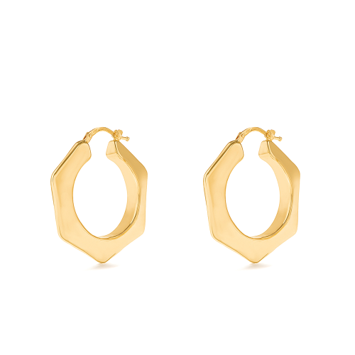 18K Elegant Twist Gold Earrings