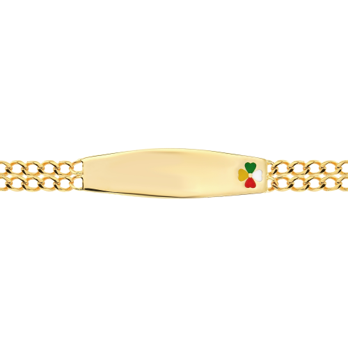 21K Colorful Clover-shaped Gold Kids Bracelet
