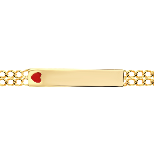 21K Red Heart-shaped Gold Kids Bracelet