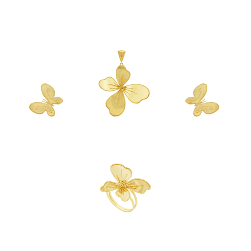 21K Gold Pendant Set
