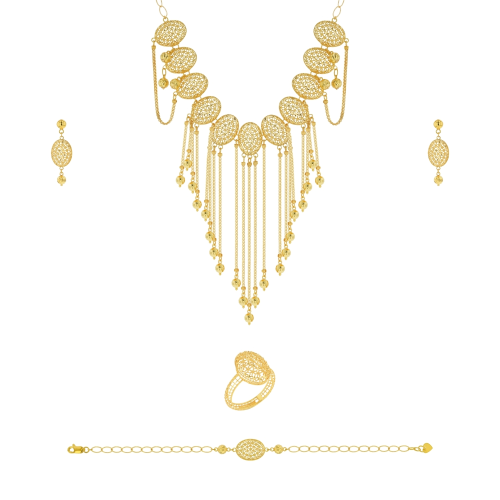 طقم ذهب عيار 21