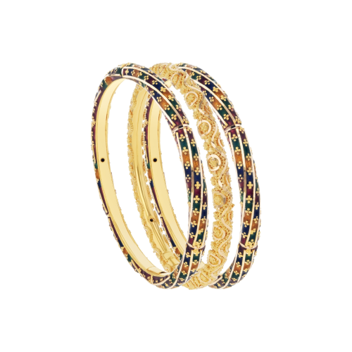 21K Kids Indian Gold Bangle Set of 3