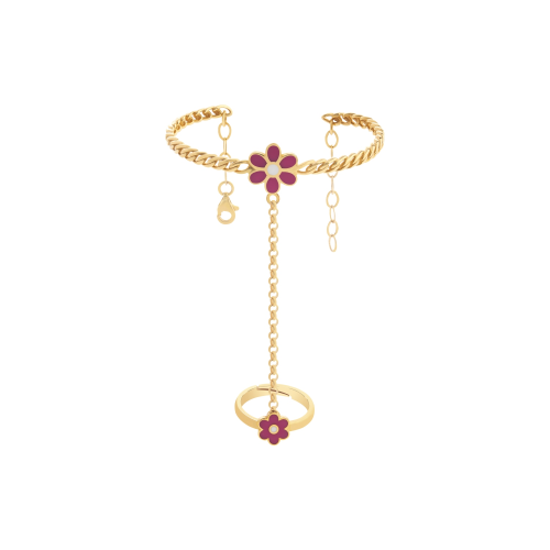 21K Kids Gold Hand Wear Bracelet With Adjustable Ring