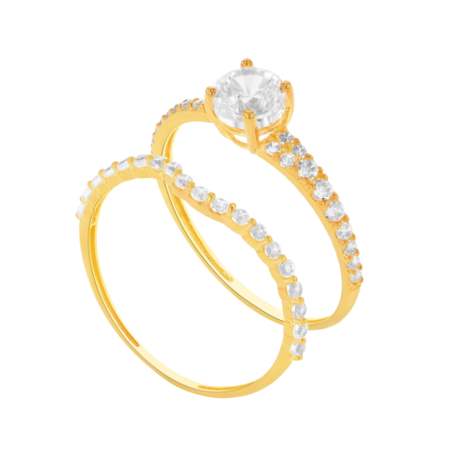 21K Twins Gold Ring