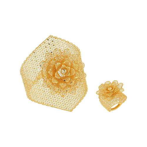 طقم ذهب عيار 21