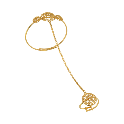 21K Adjustable Kid's Gold Ring Bracelet