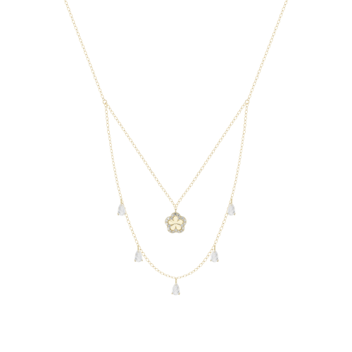 Double Strand  Necklace 18K