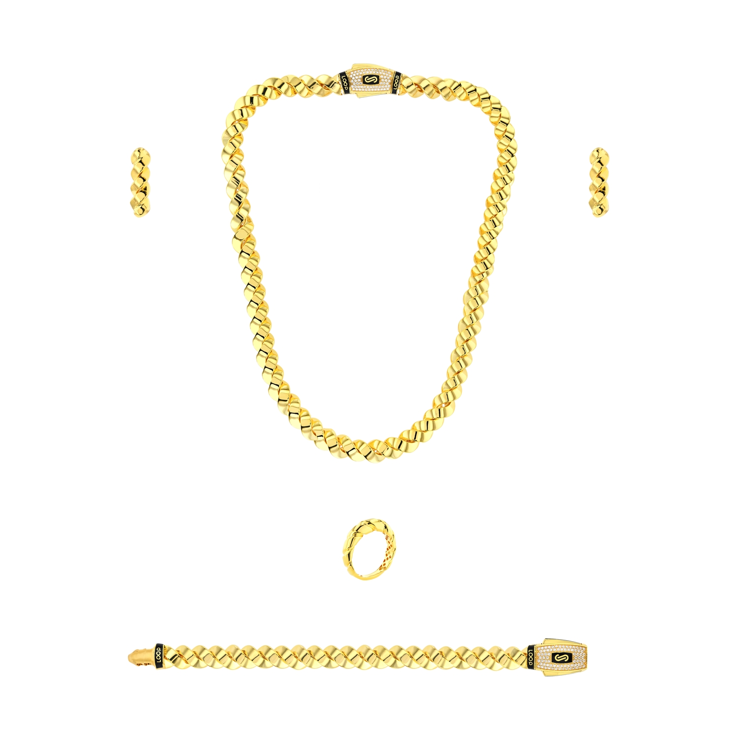 21K Wide Loop Collection Gold Set