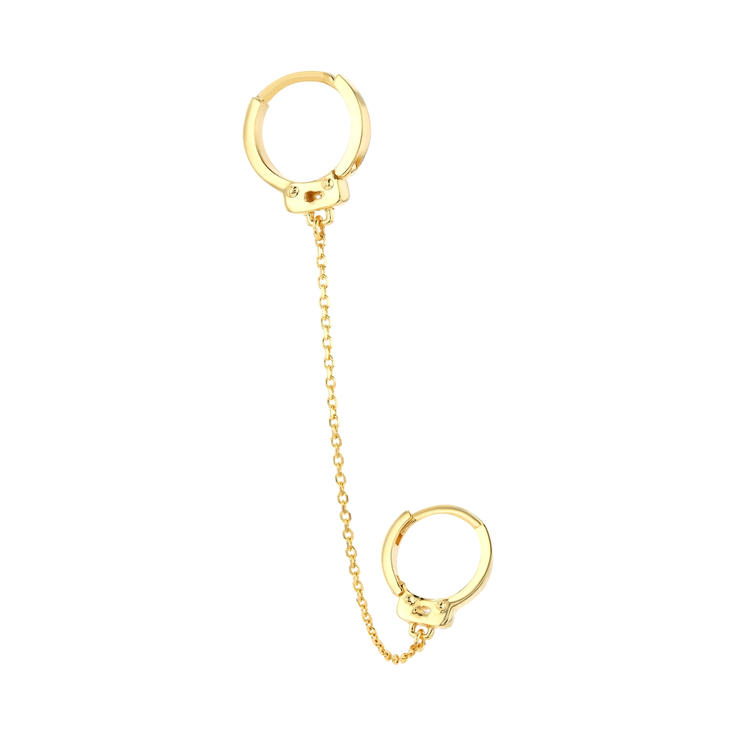 Handcuff 18K Gold Chain-Link Hoop Earring