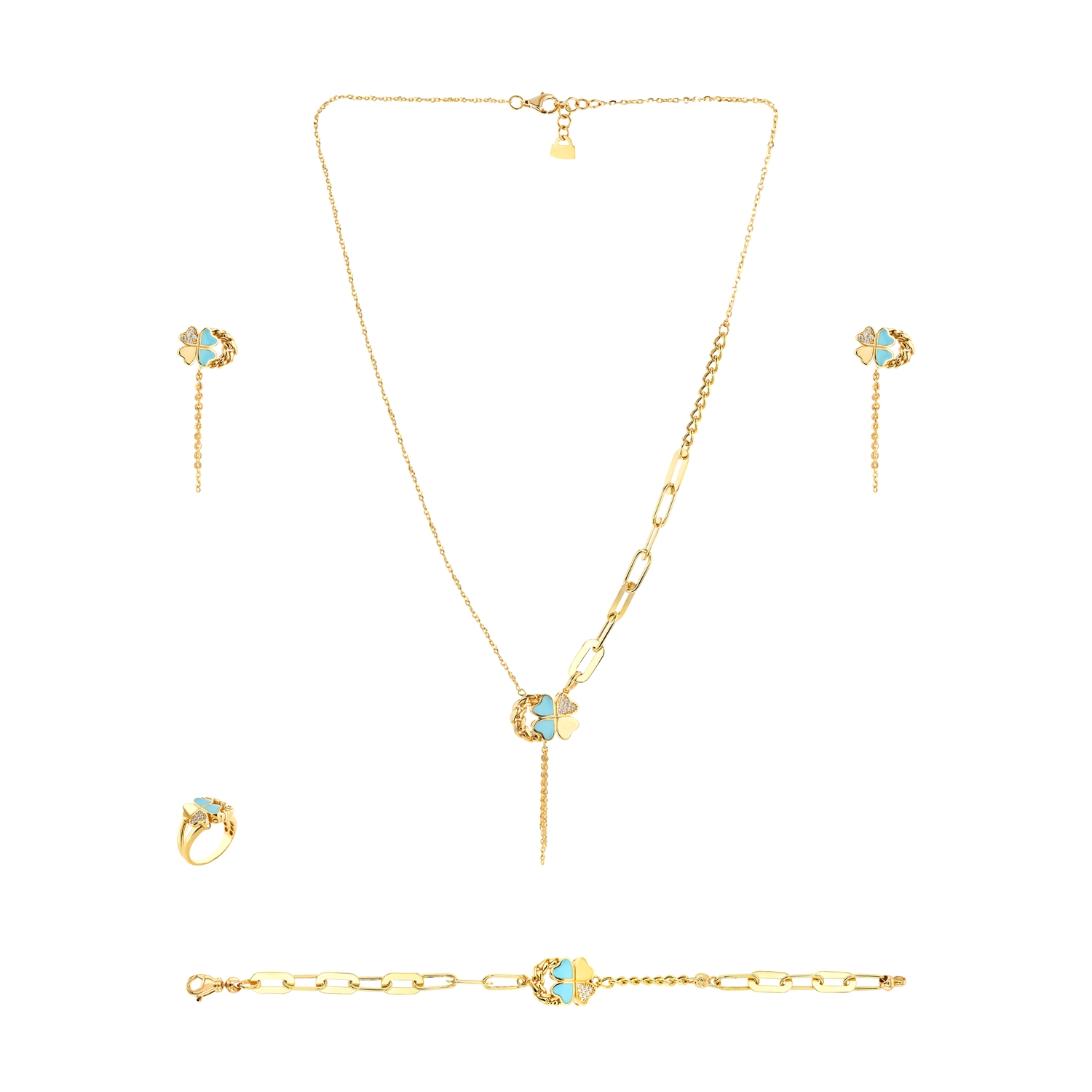 Lowe Clover 21K Gold Set