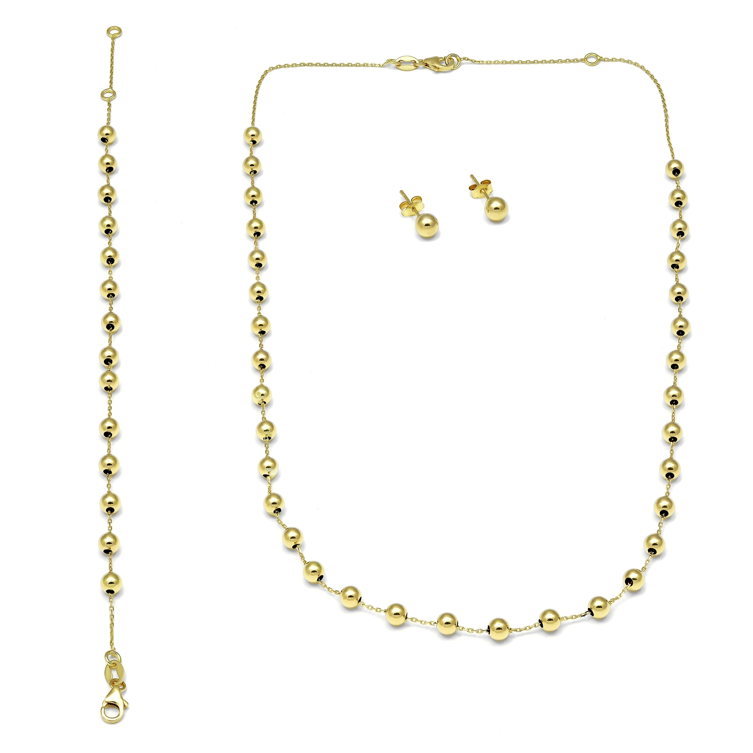 18K Gleaming Bead Gold Set