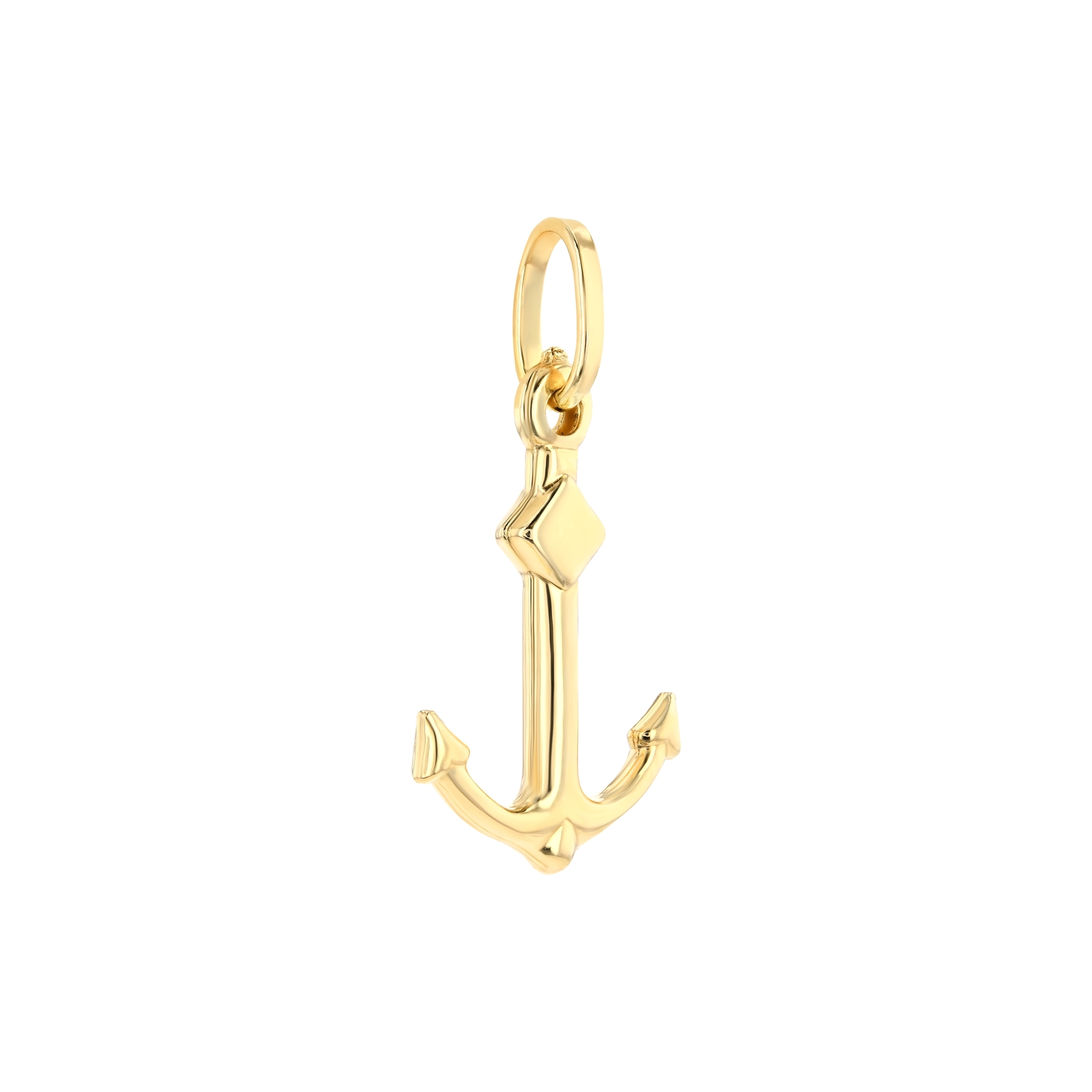 18K Golden Steadfast Anchor Gold Pendant