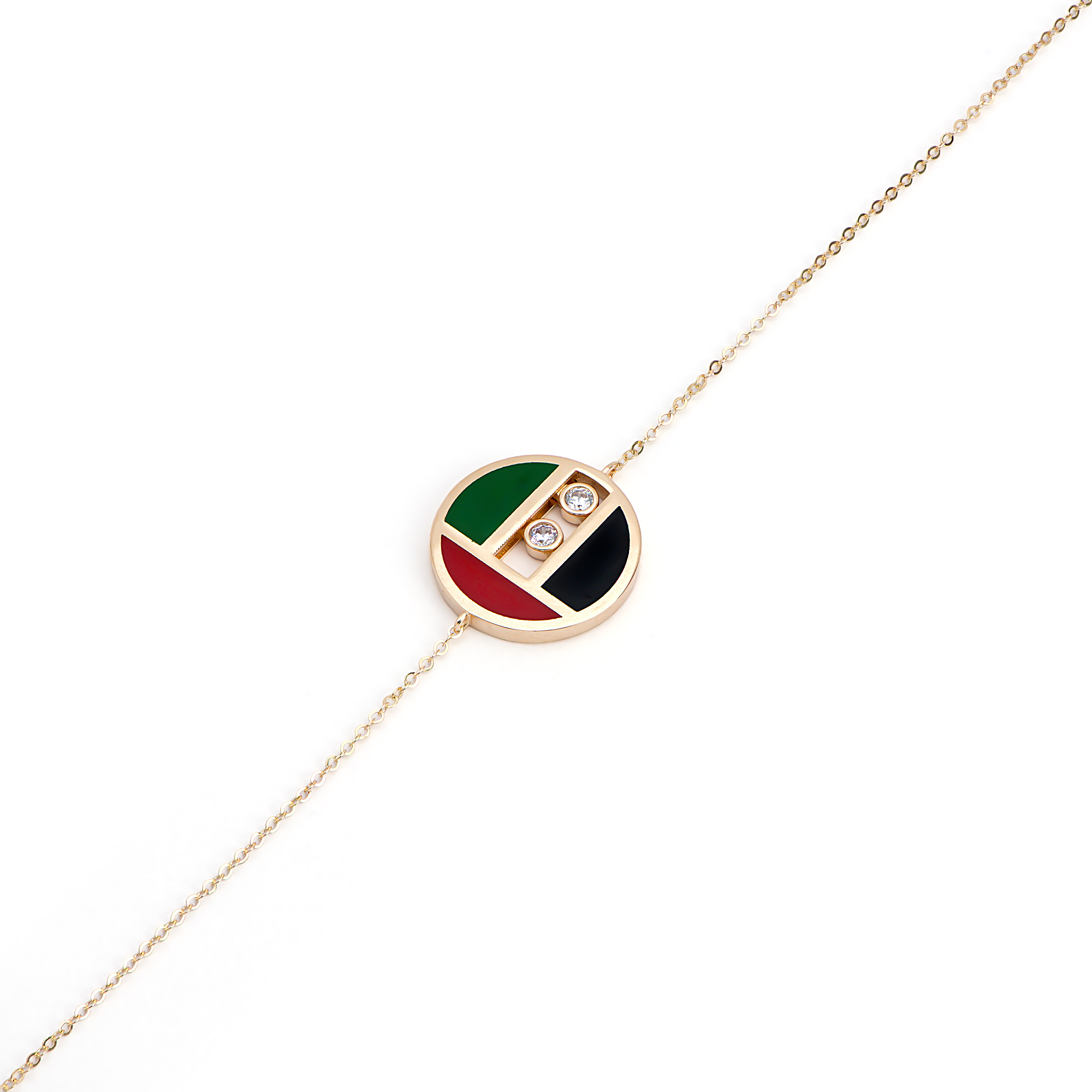 18K UAE Round Emblem Bracelet