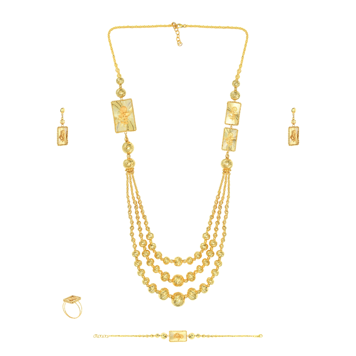 Zahra Gold Array 21K Layered Gold Set - Al Romaizan