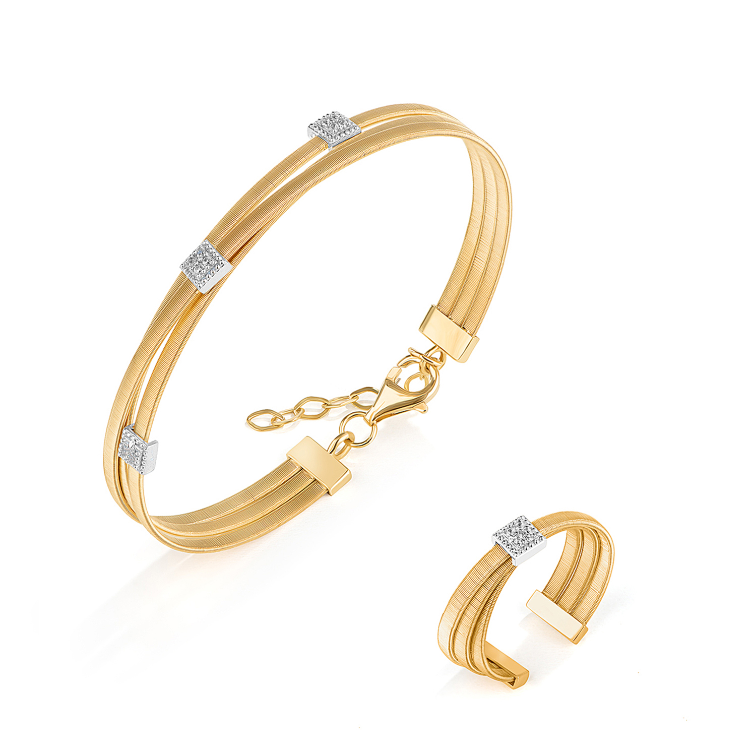 18K Briony Evarune Gold Bracelet Set