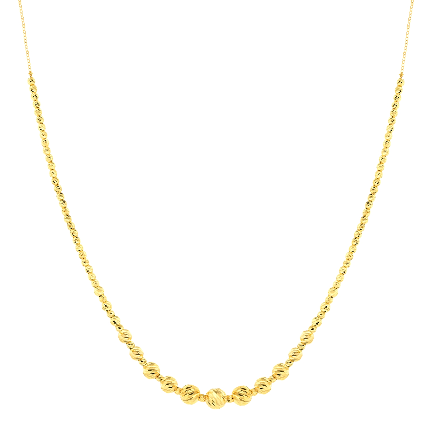 21K Graduated Bead Gold Necklace