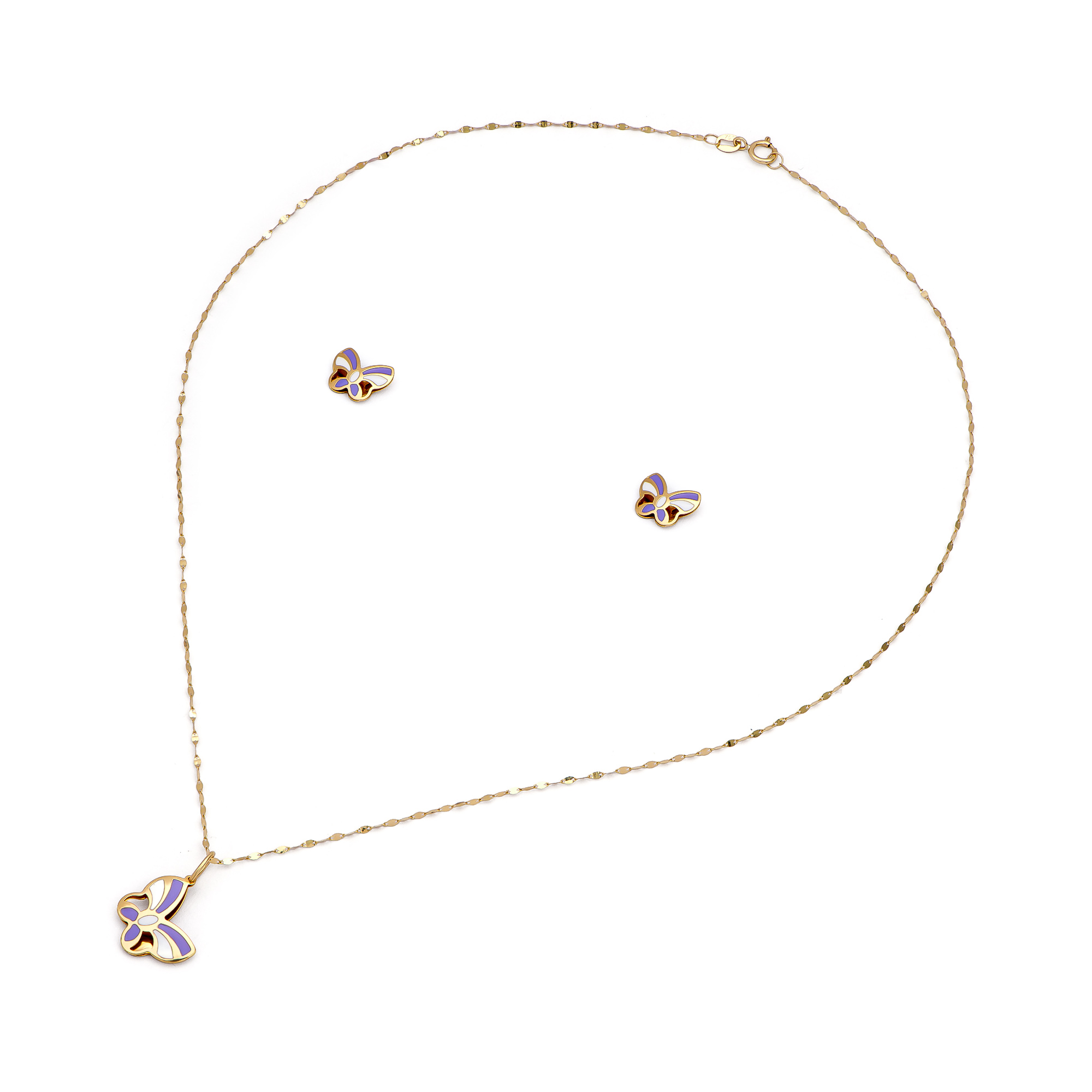 طقم يوفلورا ذهب 18 قيراط