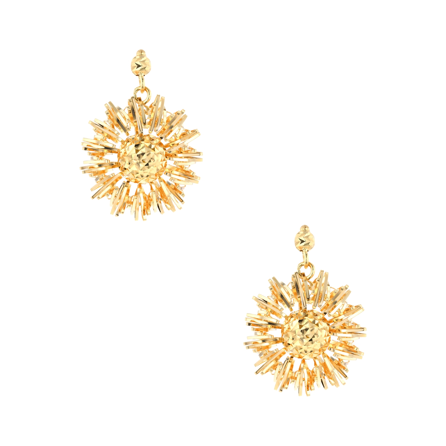 18K Sunbeam Gold Earrings