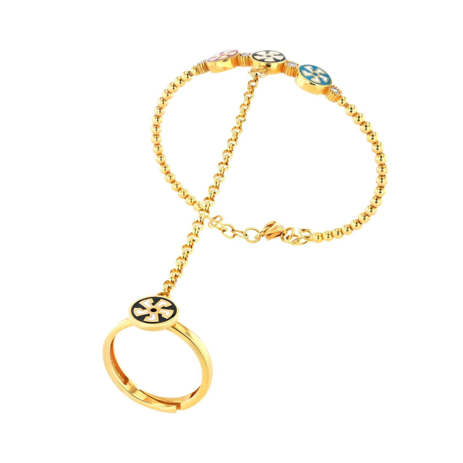 21K Adjustable Kid's Gold Ring Bracelet