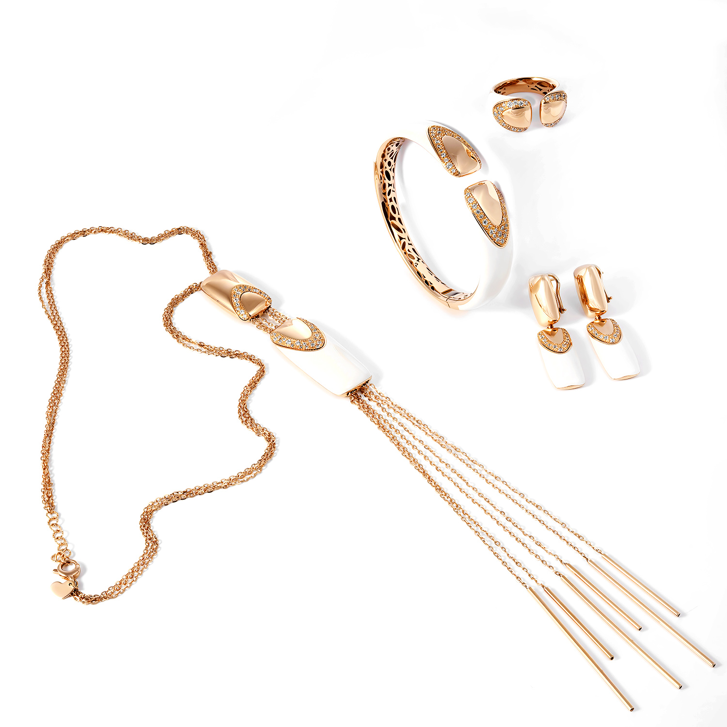 Whispering Echo 18K Rose Gold Set Ensemble