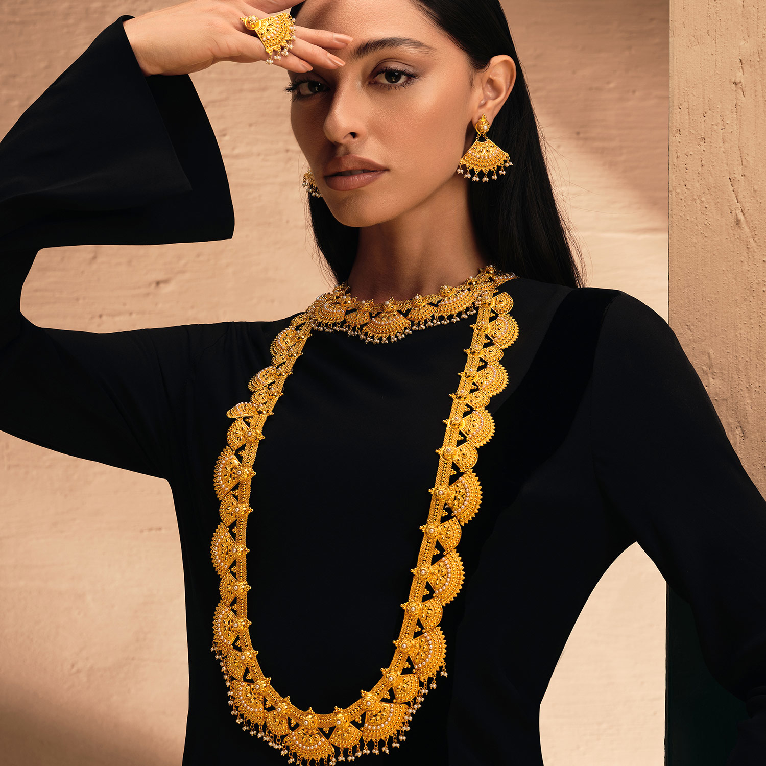 Shawl 21K Traditional Gold Set
