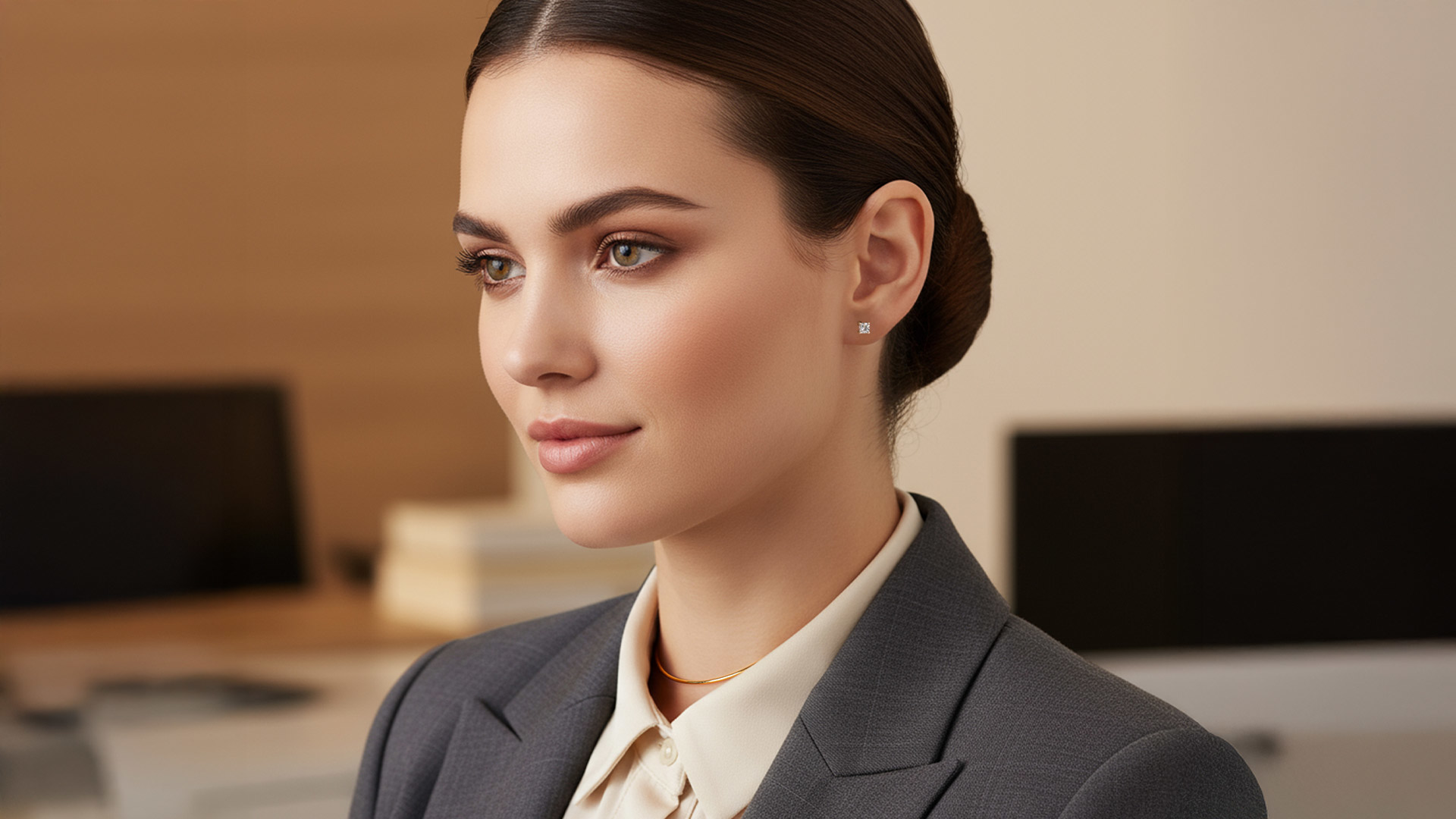 خزانة الرئيس التنفيذي: الجمع القوي بين أقراط الألماس والساعات الذهبية مع الملابس التنفيذية