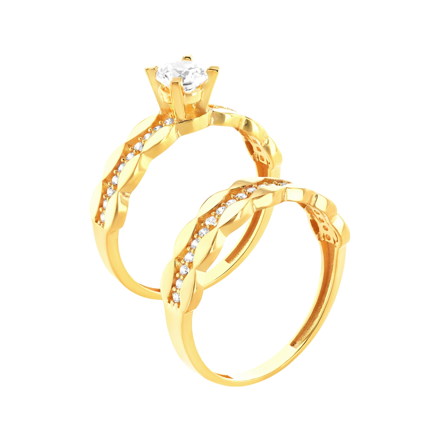 Embrace Twist 21K Twins Gold Ring